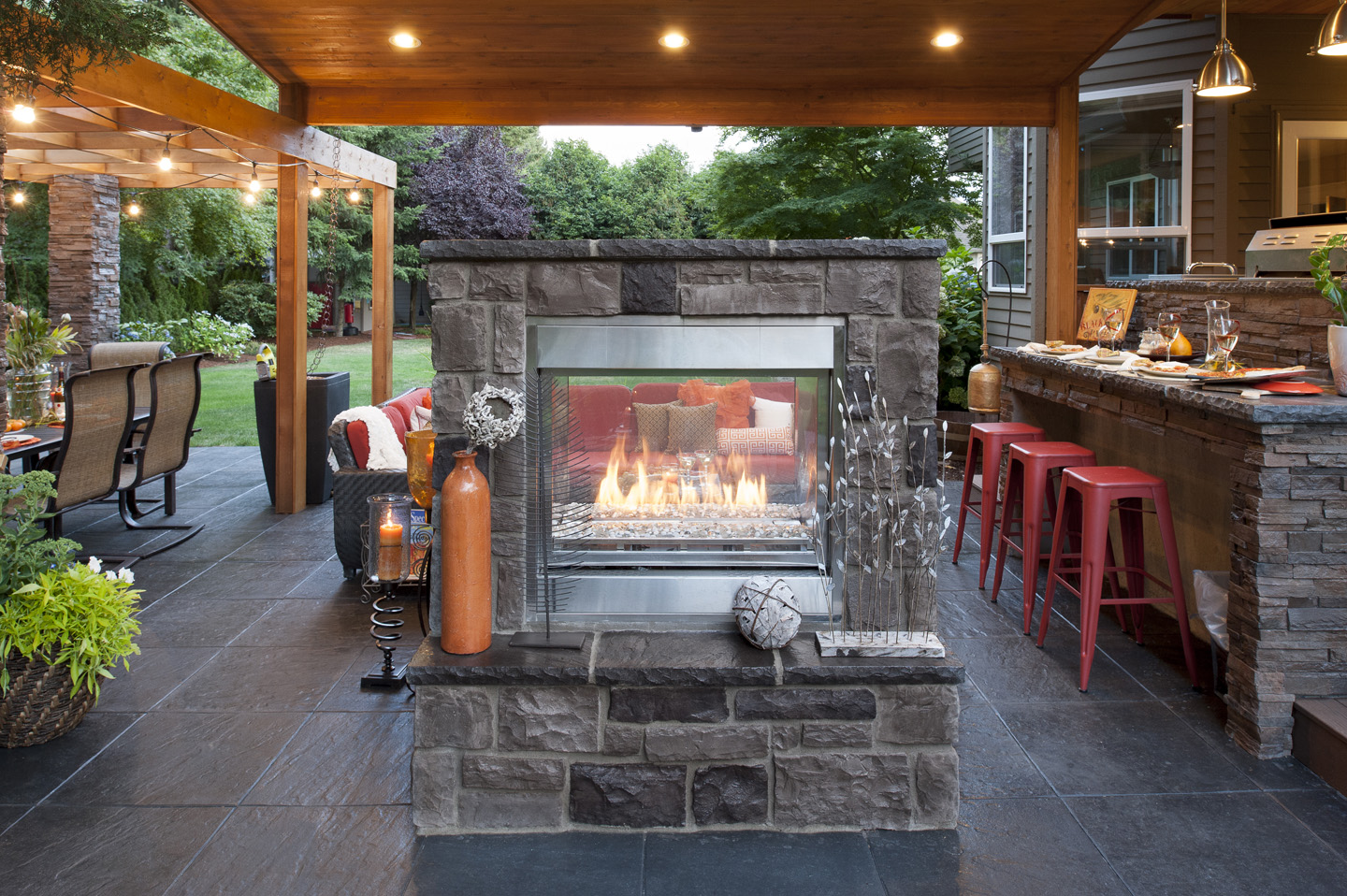double sided fireplace